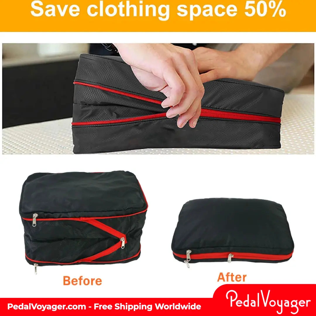 PedalVoyager Compression Packing Cubes: Space-Saving Luggage Organizers for Brompton Riders PedalVoyager