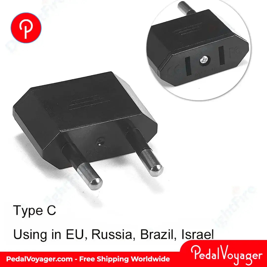 PedalVoyager USA> EU Adapter Travel Converter for Brompton Cyclists Digital Nomad Boutique