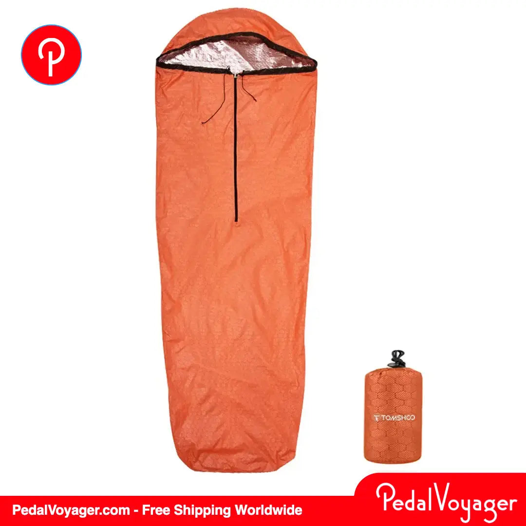 PedalVoyager Compact Emergency Sleeping Bag — Lightweight, Thermal, and Waterproof for Brompton Cyclists PedalVoyager
