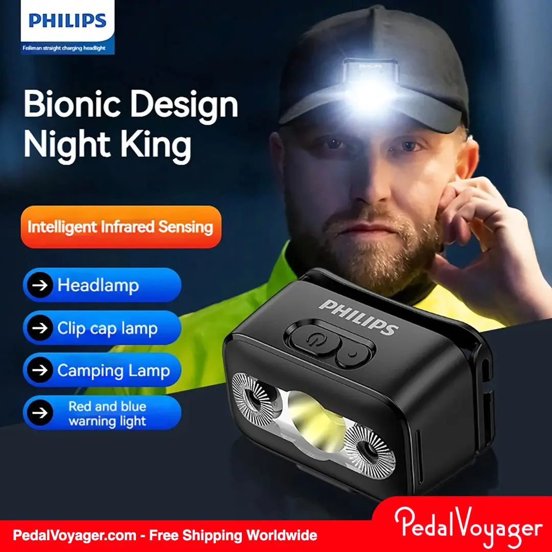Philips LED Headlamp Sensor Flashlight curated for Brompton Riders PedalVoyager